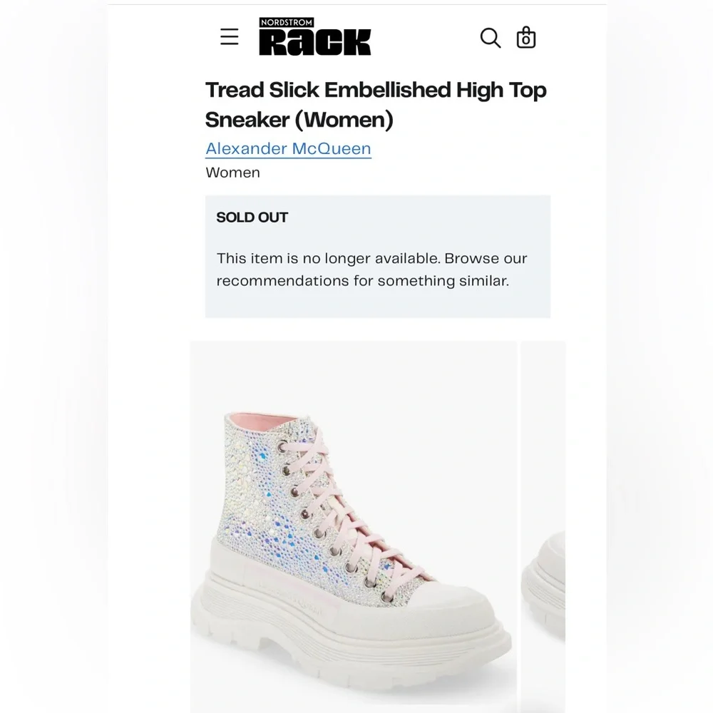 Alexander McQUEEN Tread Slick Crystal Embellished High Top Sneaker
